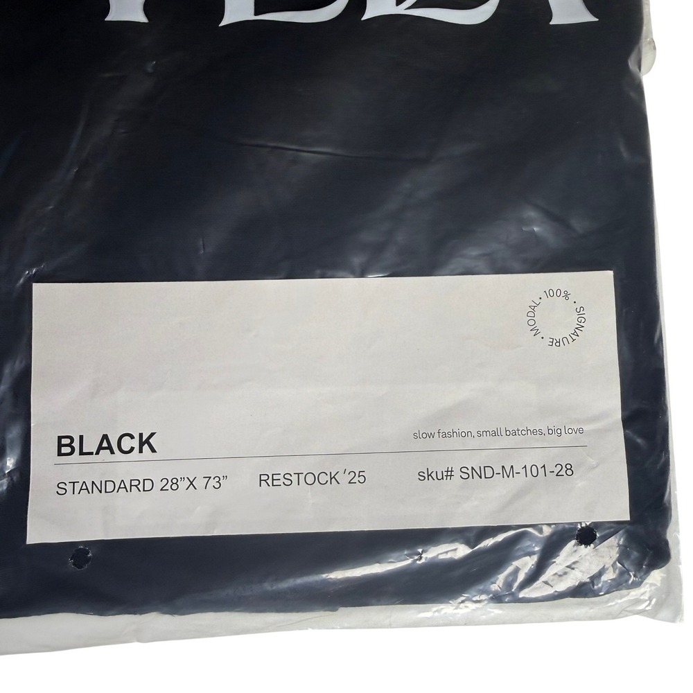 Vela Black Modal Hijab Standard 28x73 NWT Sealed Classic Black Scarf New - Picture 3 of 4